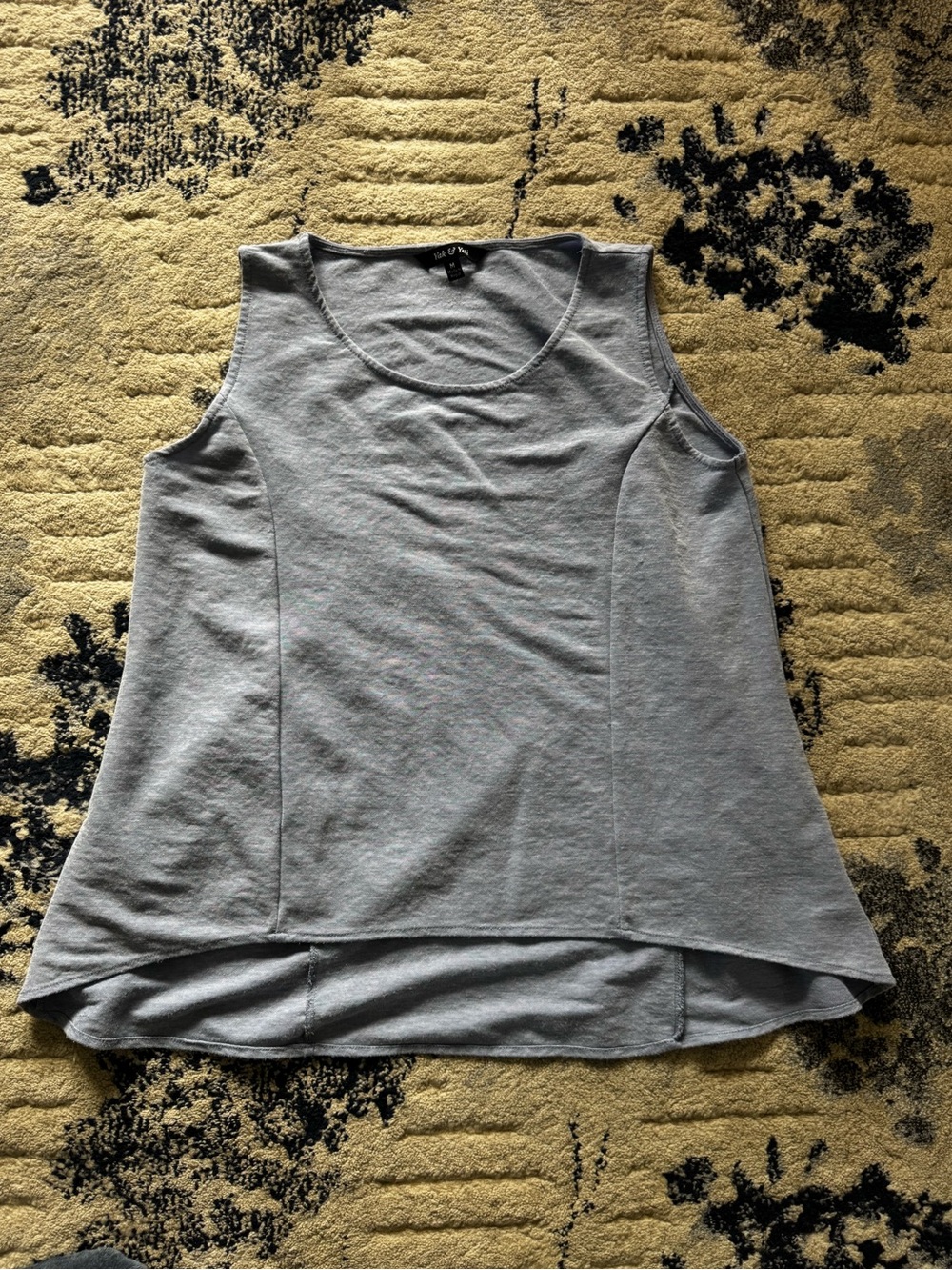 Sleeveless Scoop Neck Tank Top - Light blue/Gray